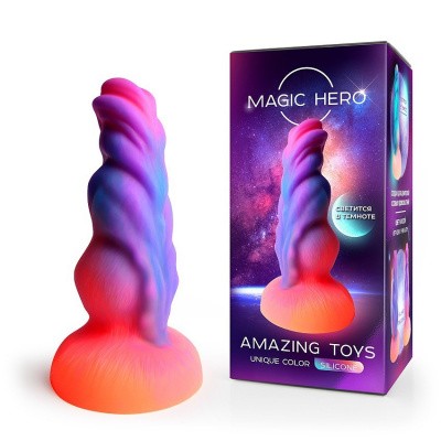 Magic Hero фаллоимитатор светится в темноте,  L 200 мм D 55 мм