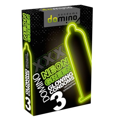 2950-1 Domino NEON GREEN светящиеся 3штуки