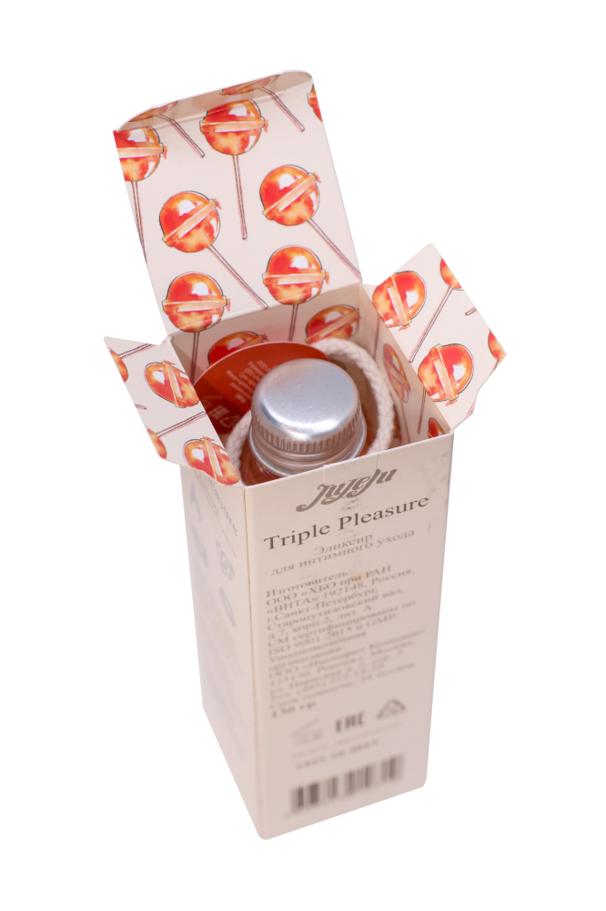 3042-1 JuLeJu Triple Pleasure Французская карамель, 65гр. Эликсир для интимного ухода — изображение 4