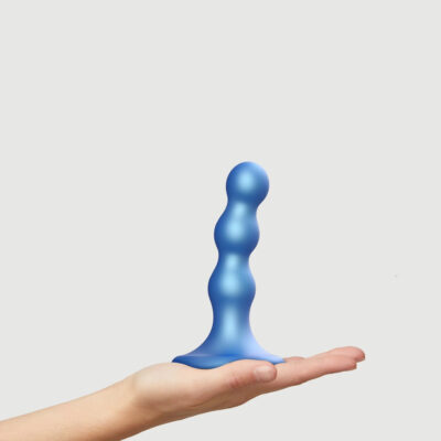 3896 Фаллоимитатор Strap-On-Me Dildo Plug Balls, синий металлик, S, 13,8 см