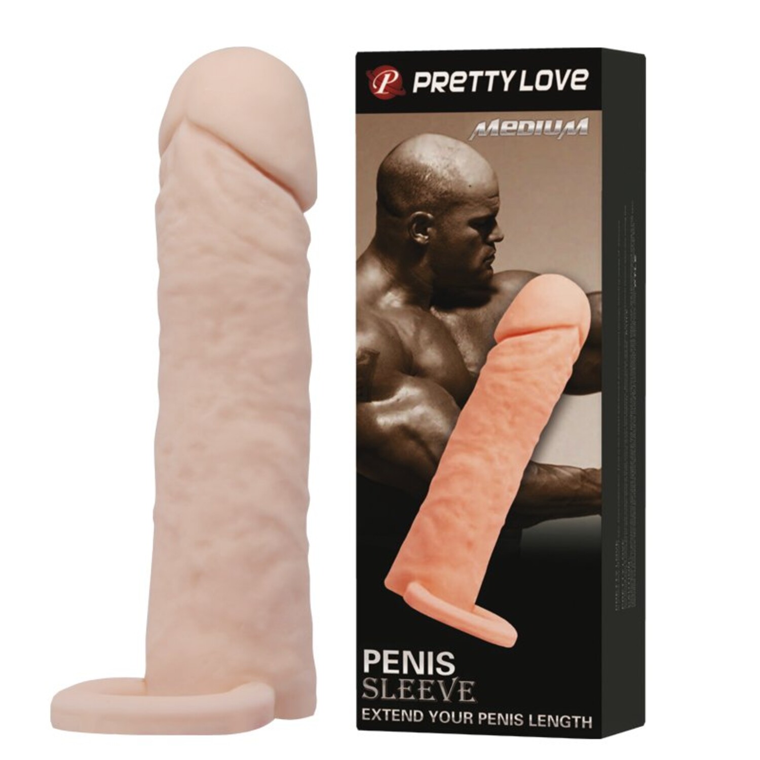 3177 Baile Pretty Love Penis Sleeve Medium. Удлиняющая на 4 см насадка на пенис