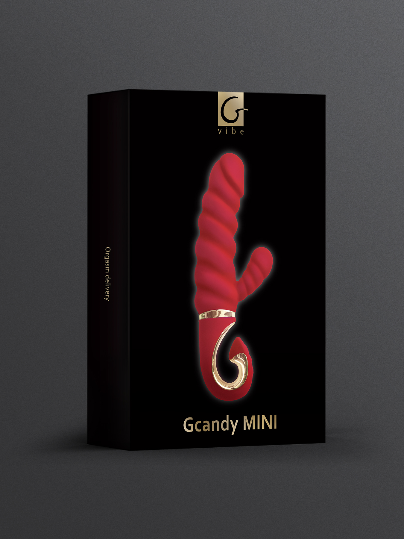 3656-2 Gvibe Gcandy Mini, коралловый. Уменьшенный витой вибратор с клиторальным стимулятором
