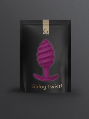 3097 Gvibe Gplug Twist 2, малиновая. Витая анальная пробка — изображение 2