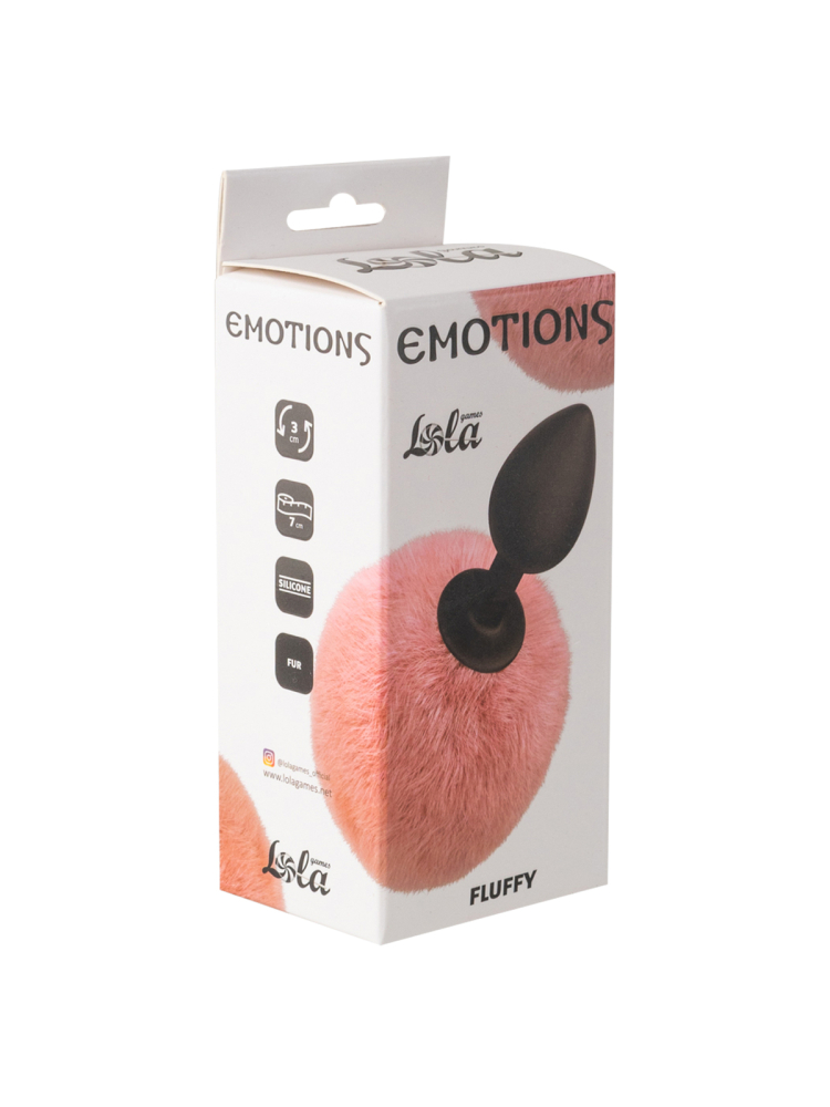 3436-1 Lola Games Emotions Fluffy, черный/розовый. Анальная пробка с кроличьим хвостом — изображение 2