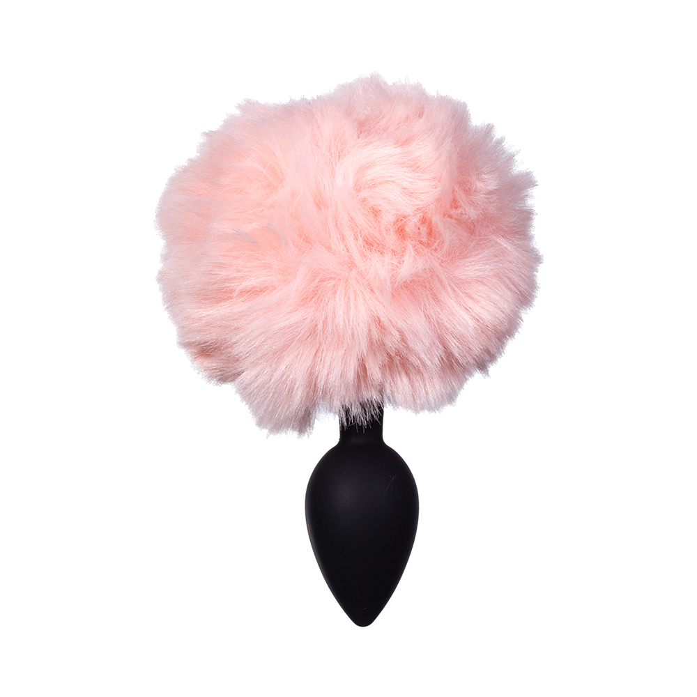 3436-1 Lola Games Emotions Fluffy, черный/розовый. Анальная пробка с кроличьим хвостом — изображение 3