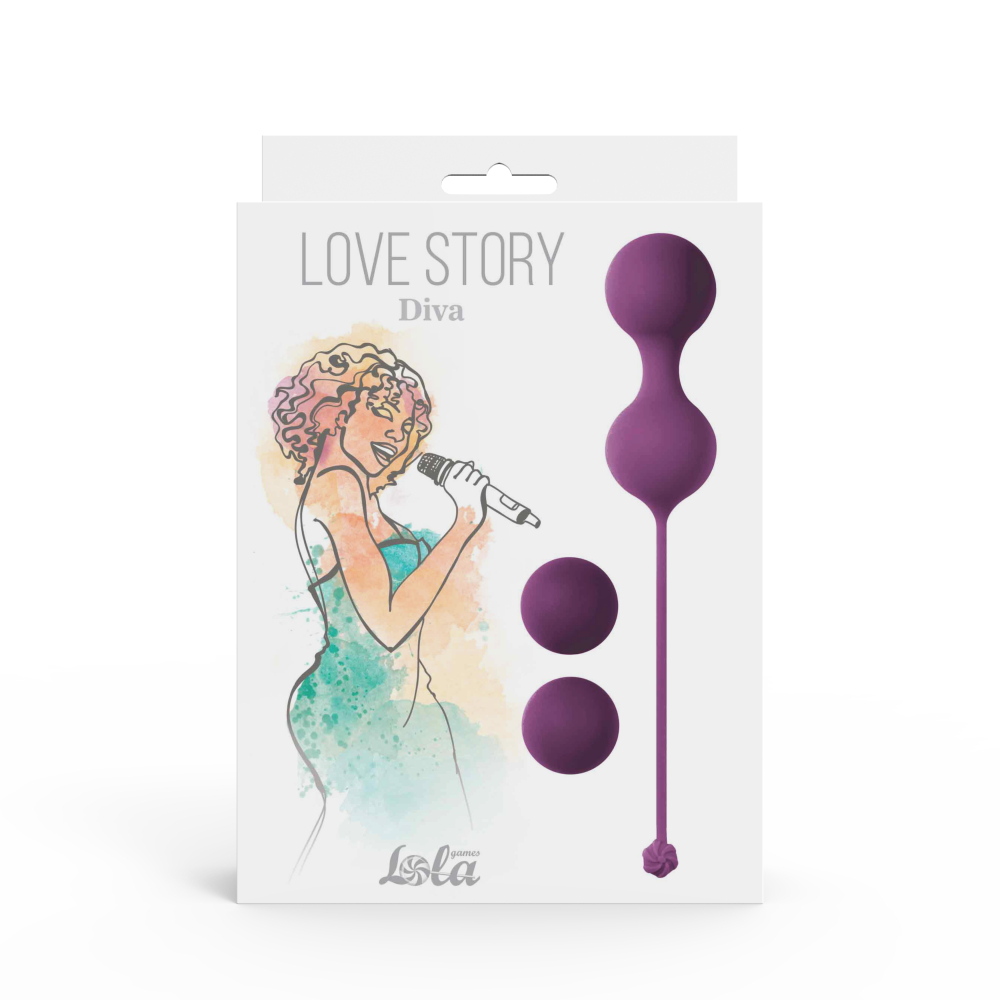 3405 Lola Games Love Story Diva, фиолетовый. Набор вагинальных шариков 2 + 1 + 1