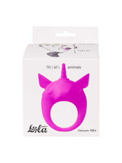 3438 Lola Games Mimi Animals Unicorn Alfie, фиолетовое. Фигурное эрекционное кольцо с вибрацией
