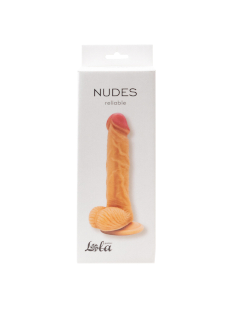 3439 Lola Games Nudes Reliable, телесный. Фалоимитатор с мошонкой на присоске — изображение 3