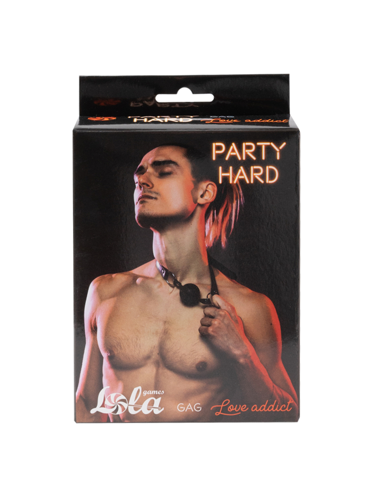 3454 Lola Games Party Hard Love Addict, черный. Кляп без отверстий с кольцами — изображение 2