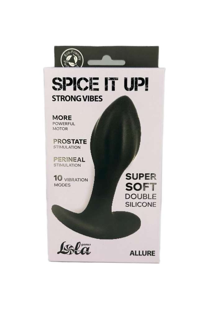 3104 Lola Games Spice it Up Allure, черная. Перезаряжаемая анальная пробка с вибрацией
