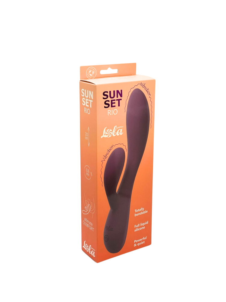 3702 Lola Games Sunset Rio, фиолетовый. Вибромассажер с клиторальным отростком