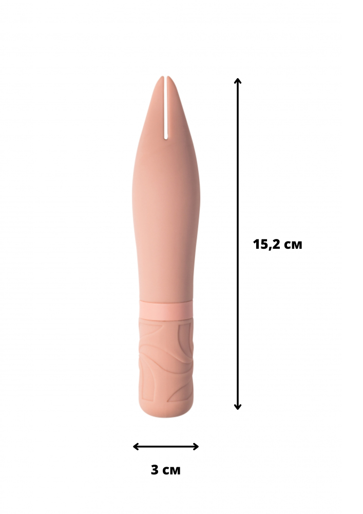 3461 Lola Games Universe BonBon’s Powerful Spear, бежевый. Универсальный вибратор с узким раздвоенным кончиком — изображение 6