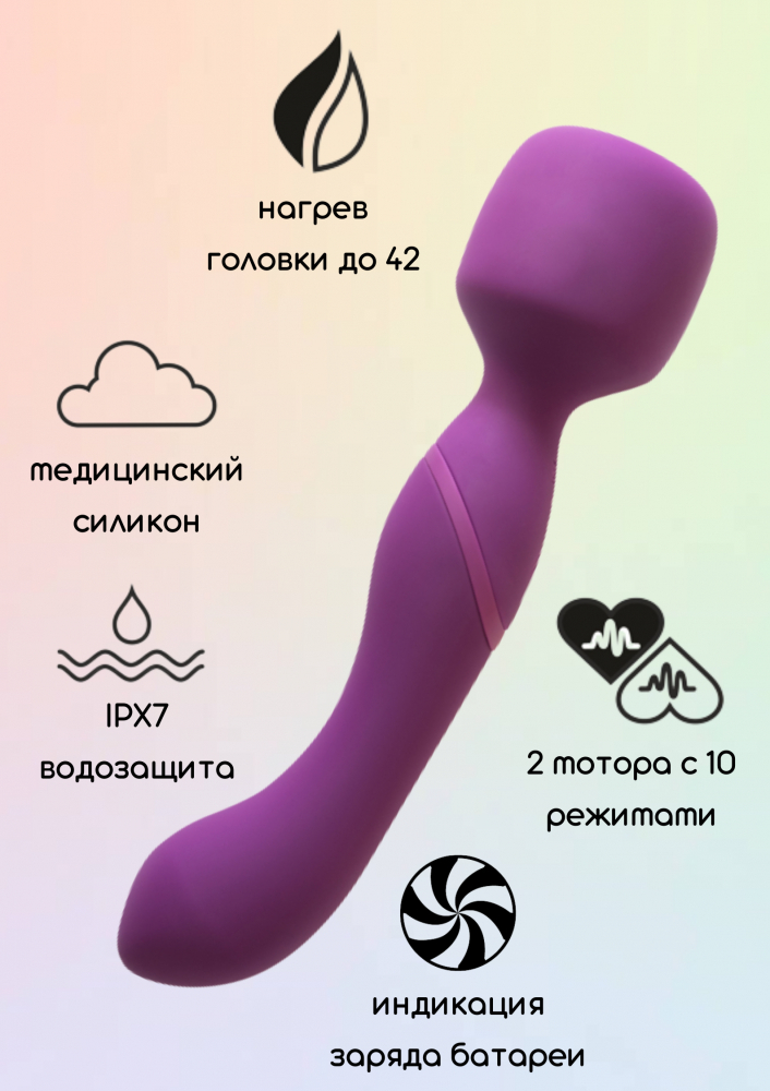 3495-1 Lola Heating Wand, фиолетовый. Двусторонний нагревающийся Вонд — изображение 7