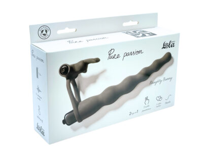 3395 Lola Pure Passion Jungle Bunny, черная. Вибронасадка для двойного проникновения