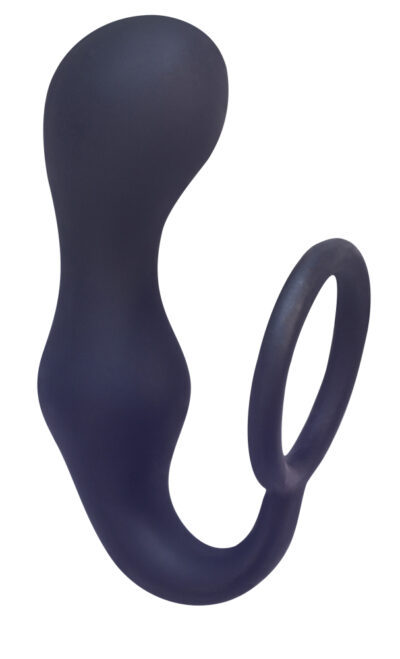 3249 Lola Toys Back Door Double Pleasure Anal Plug, черный. Анальный стимулятор с эрекционным кольцом