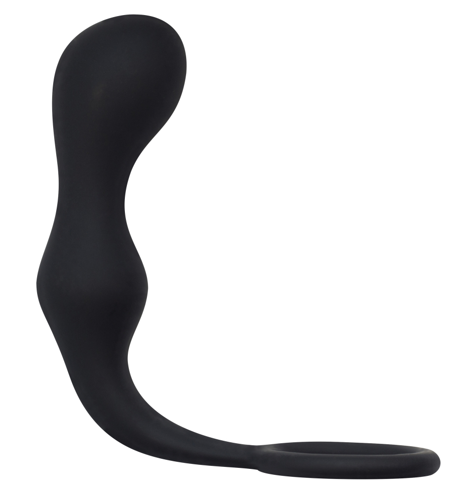 3249 Lola Toys Back Door Double Pleasure Anal Plug, черный. Анальный стимулятор с эрекционным кольцом — изображение 2