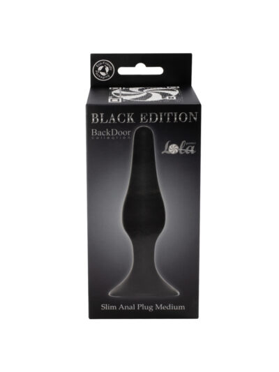 3213-3 Lola Toys Back Door Slim Anal Plug Medium, черная. Анальная пробка среднего размера