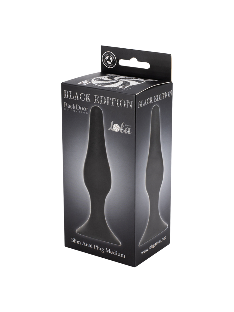 3213-3 Lola Toys Back Door Slim Anal Plug Medium, черная. Анальная пробка среднего размера — изображение 2