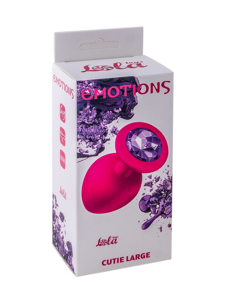3246 Lola Toys Emotions Cutie Large, розовая. Анальная пробка с пурпурным кристаллом