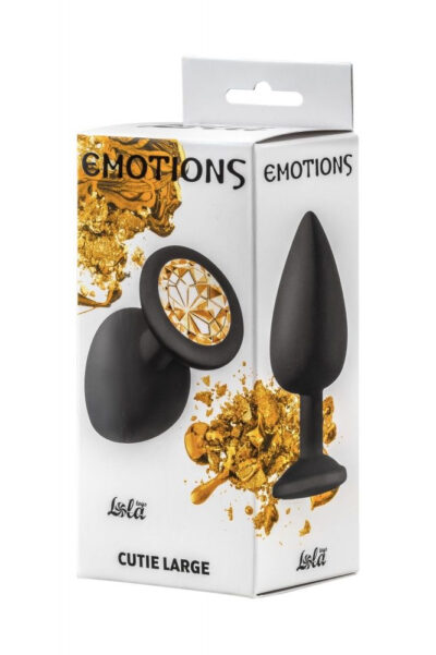 3294 Lola Toys Emotions Cutie Large, черная. Анальная пробка с золотым кристаллом