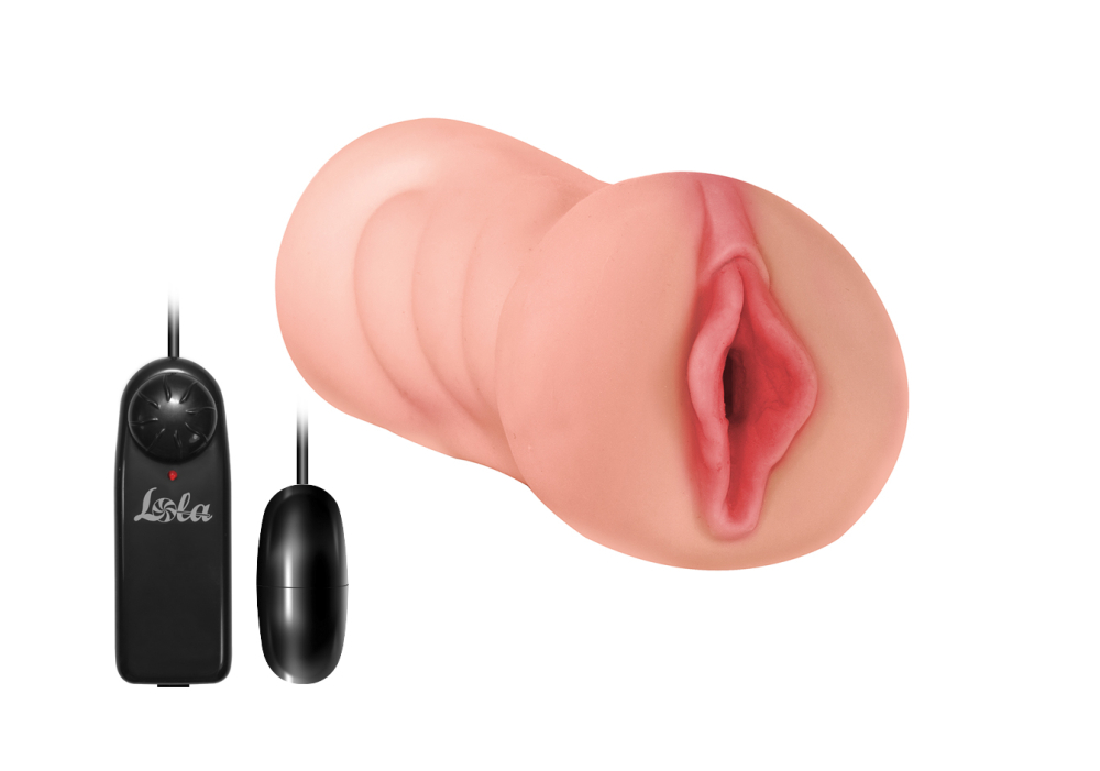 3291 Lola Toys Satisfaction Lucky charm, телесный. Двусторонний мастурбатор с вибропулей — изображение 3