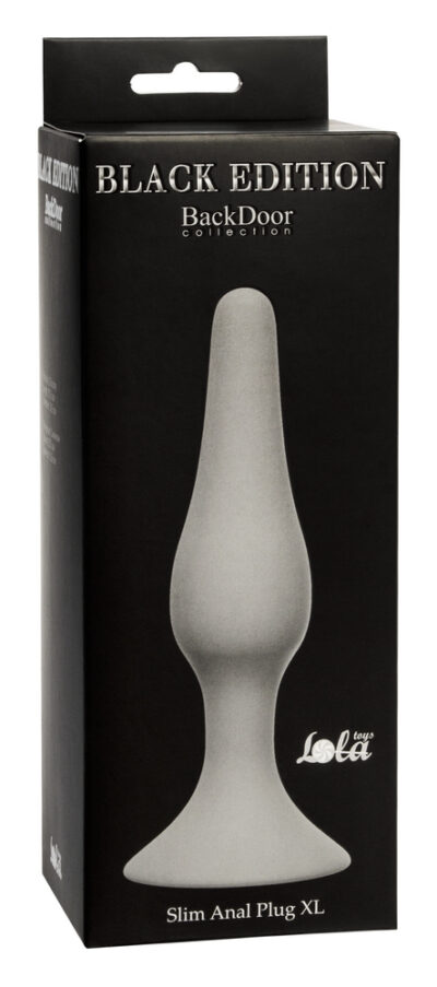3214 Lola Toys Slim Anal Plug XL, серая. Анальная пробка большая