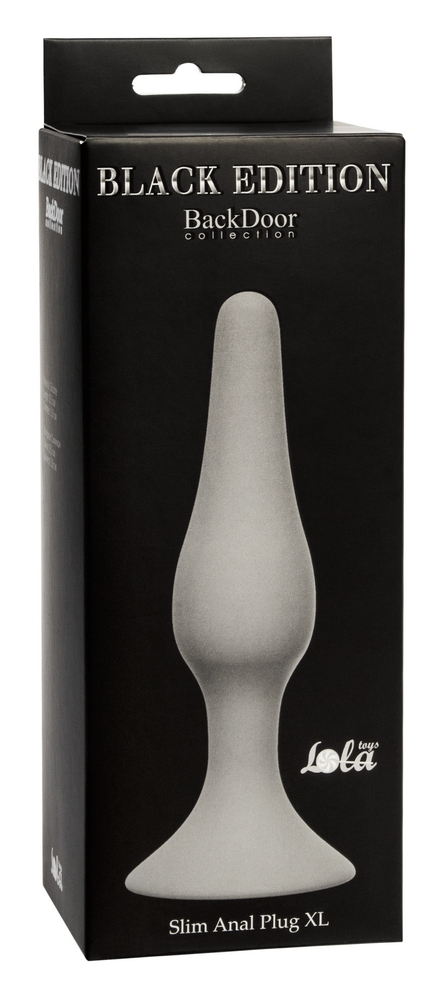 3214 Lola Toys Slim Anal Plug XL, серая. Анальная пробка большая