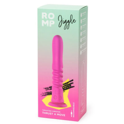 3382 ROMPJiggle, вибратор-пульсатор, фуксия. С присоской в основании, перезаряжаемый