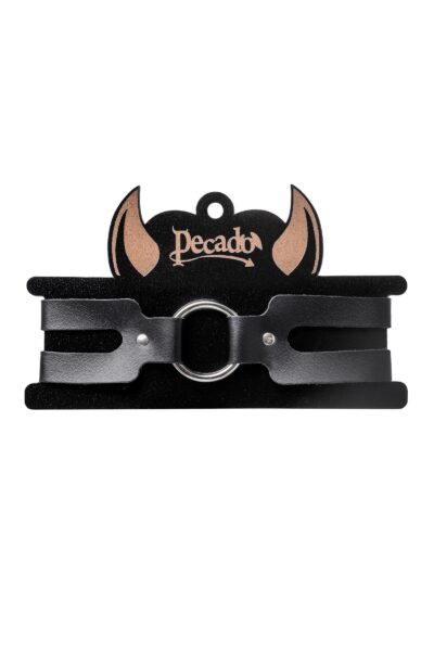 3098-2 Pecado BDSM Чокер-ошейник из двух ремешков, чёрный.