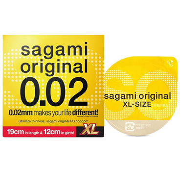 200 Sagami Original 0.02 XL-Size — 1 шт. Ультратонкие полиуретановые презервативы