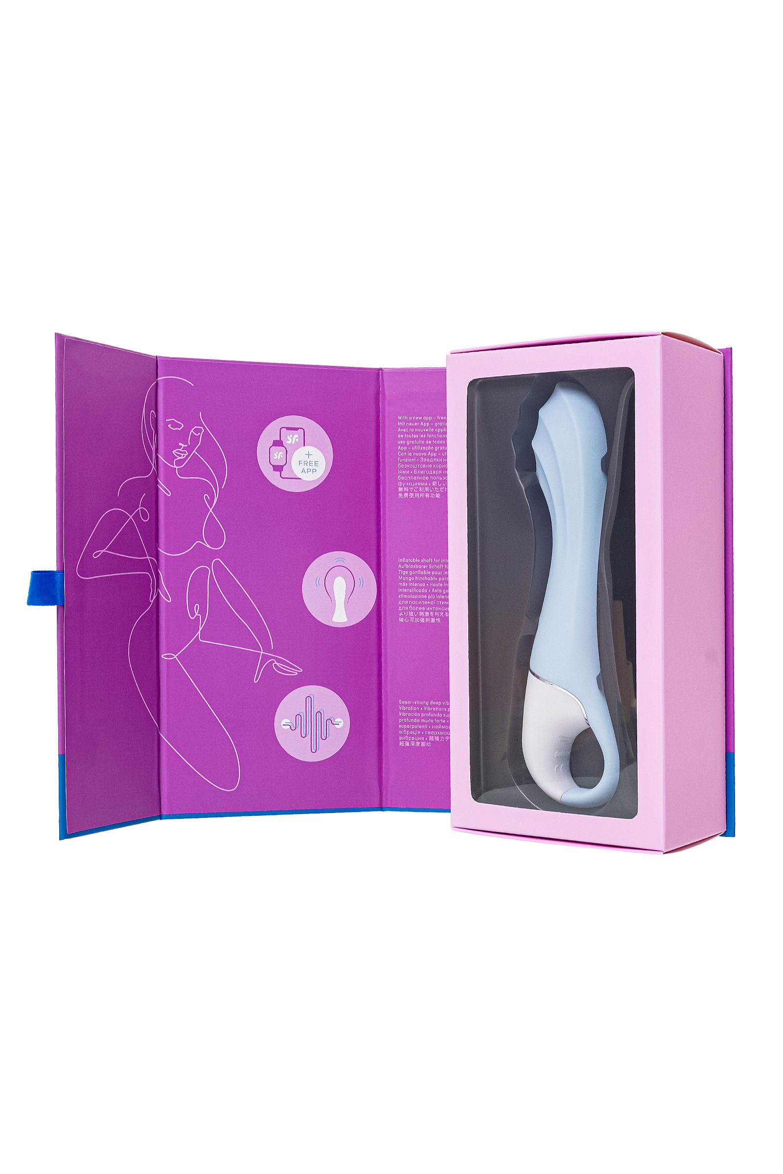 6717-1 Satisfyer Air Pump Vibrator 5 Connect App, голубой. Увеличивающийся вибратор + управление со смартфона — изображение 9