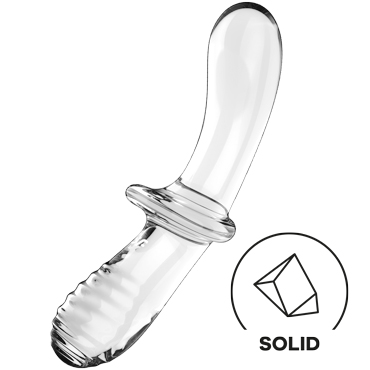 6700-1 Satisfyer Double Crystal, прозрачный. Двусторонний фаллоимитатор из стекла