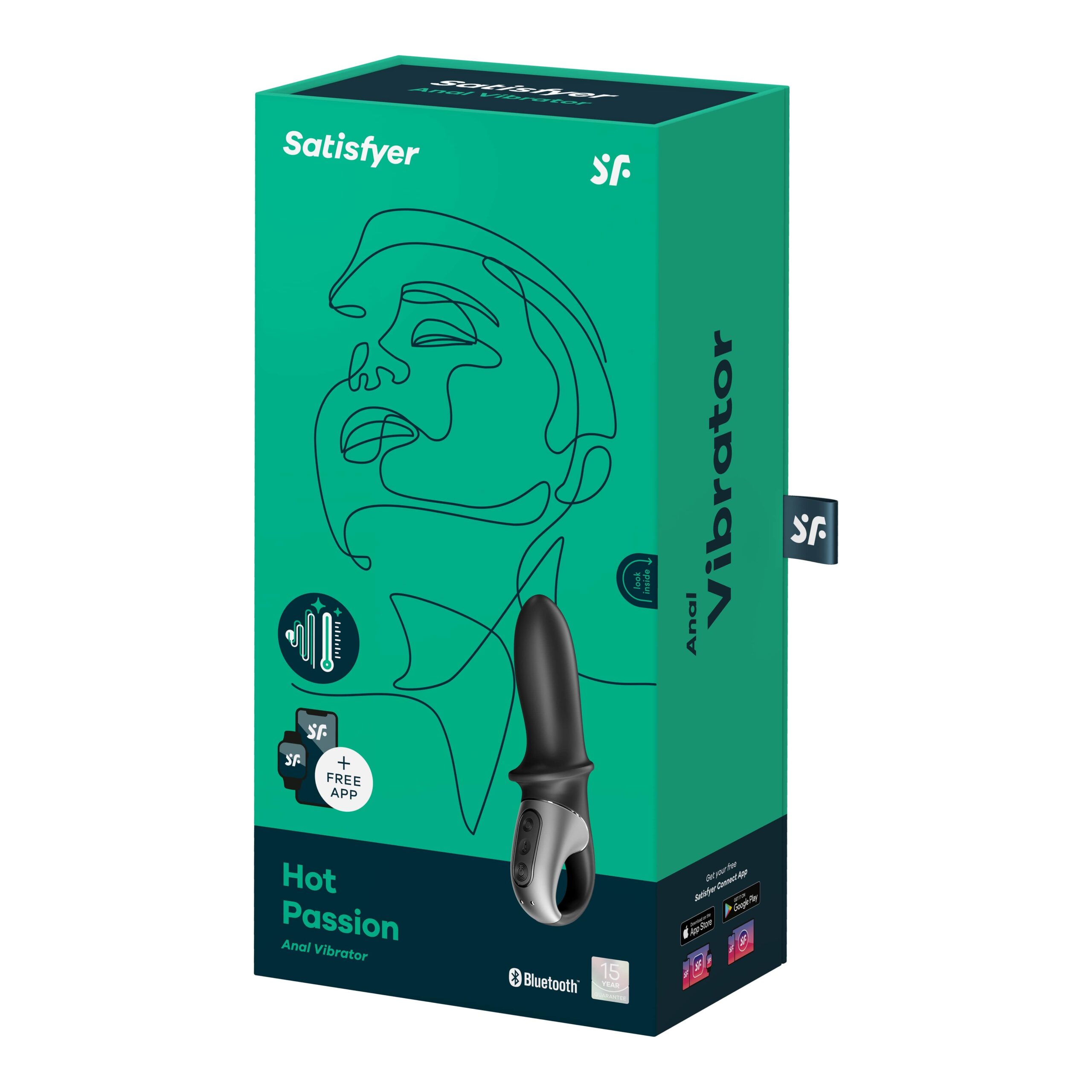 6718-1 Satisfyer Hot Passion Connect App, черный. Анальный вибратор с нагревом + управление со смартфона — изображение 2