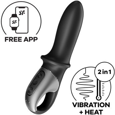 6718-1 Satisfyer Hot Passion Connect App, черный. Анальный вибратор с нагревом + управление со смартфона — изображение 3
