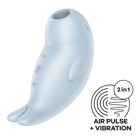 6705-1 Satisfyer Seal You Soon, голубой. Вакуумно-волновой стимулятор клитора с вибрацией