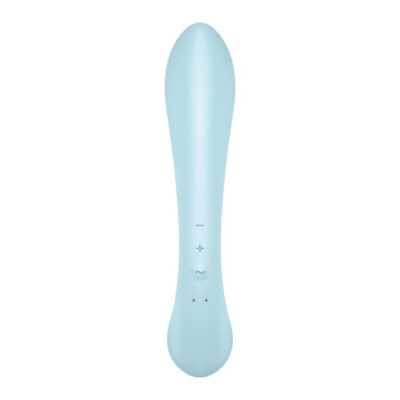 6719-1 Satisfyer Triple Oh, голубой. Вибромассажёр с клиторальным отростком