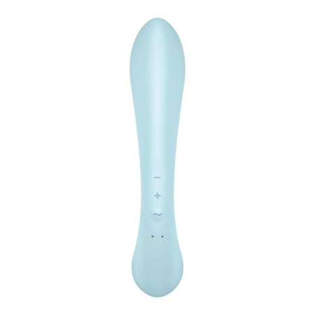 6719-1 Satisfyer Triple Oh, голубой. Вибромассажёр с клиторальным отростком