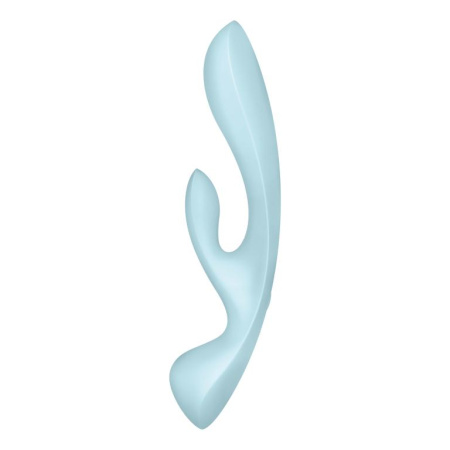 6719-1 Satisfyer Triple Oh, голубой. Вибромассажёр с клиторальным отростком — изображение 2