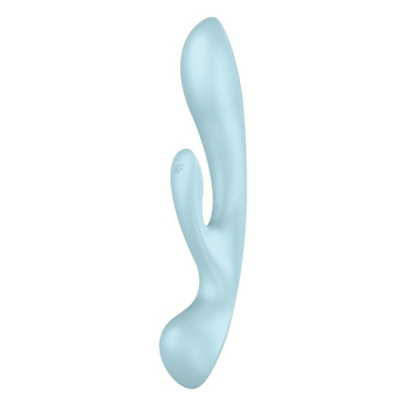 6719-1 Satisfyer Triple Oh, голубой. Вибромассажёр с клиторальным отростком — изображение 3