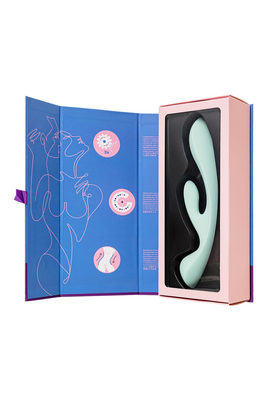 6719-1 Satisfyer Triple Oh, голубой. Вибромассажёр с клиторальным отростком — изображение 4