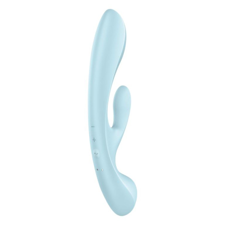 6719-1 Satisfyer Triple Oh, голубой. Вибромассажёр с клиторальным отростком — изображение 8