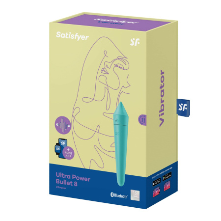 6722-2 Satisfyer Ultra Power Bullet 8, мятный. Мини-вибратор + управление со смартфона — изображение 2