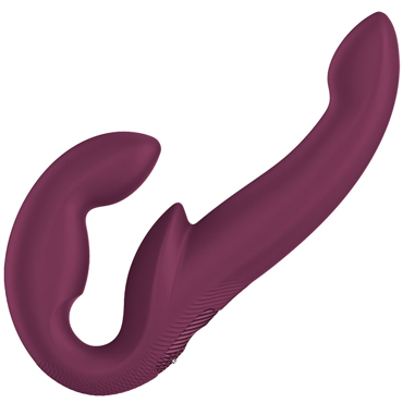 3695-1 SHAREvibe V2, burgundy. Анатомический безремневой страпон