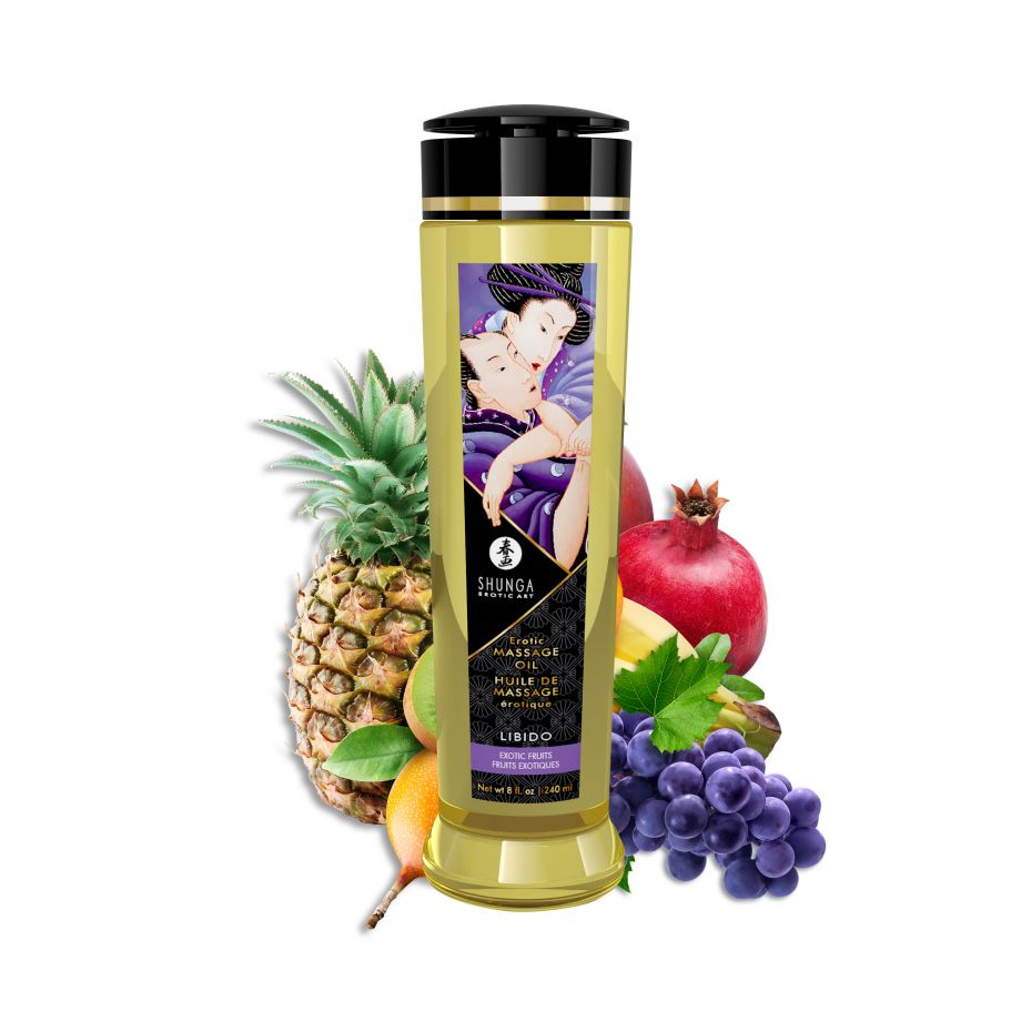 3063 Shunga Erotic Massage Oil Libido - Exotic Fruits, 240 мл. Массажное масло, Экзотические фрукты