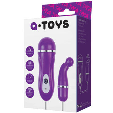 3226 Toyfa A-toys Вибропуля, фиолетовая. С загнутым кончиком