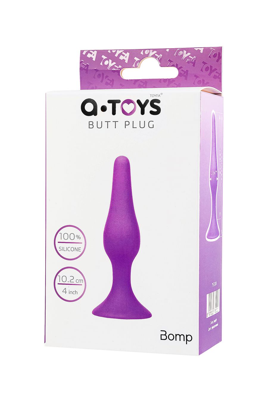 3278 Toyfa A-toys Butt Plug, фиолетовая. Анальная пробка малая — изображение 3