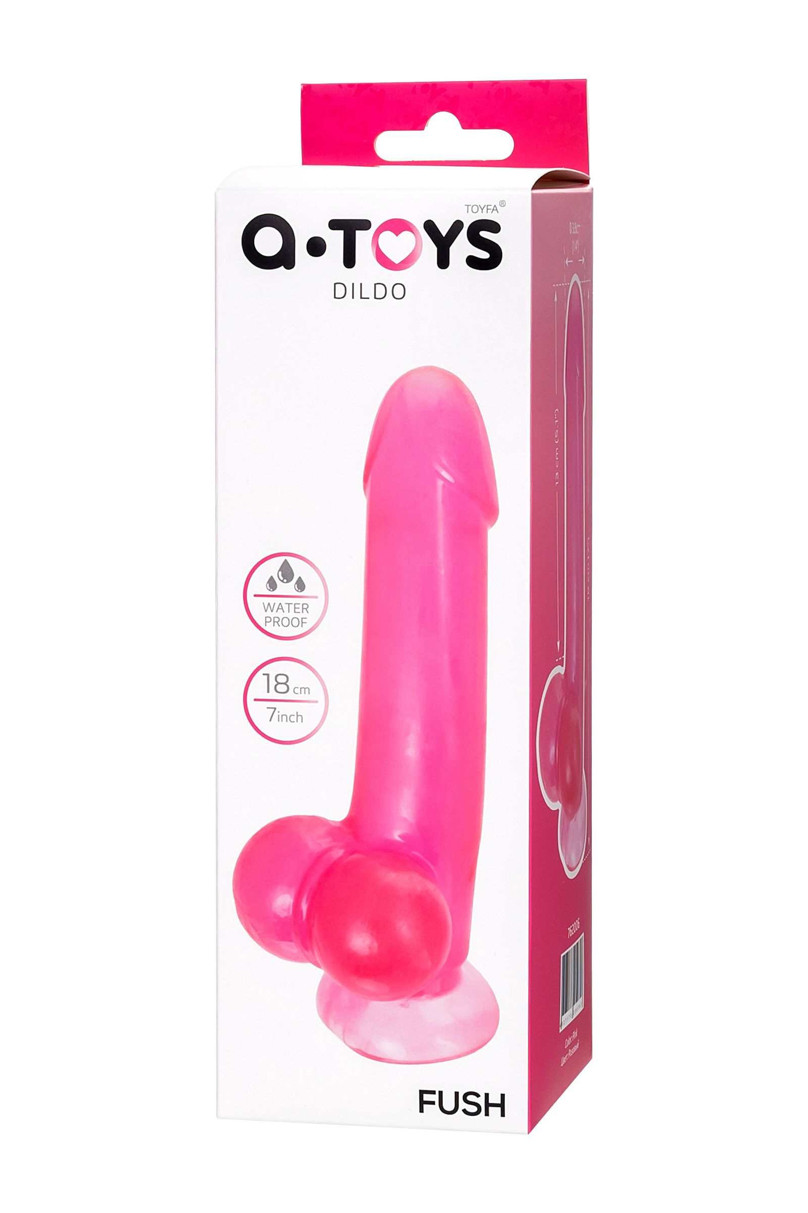 3643 Toyfa A-Toys Fush, розовый. Реалистичный фаллоимитатор на присоске — изображение 4