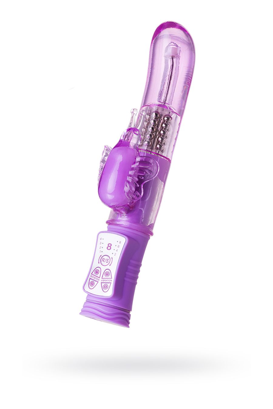 3282 Toyfa A-toys High-Tech Vibrator, фиолетовый. Вибратор с ротацией и гладким стволом