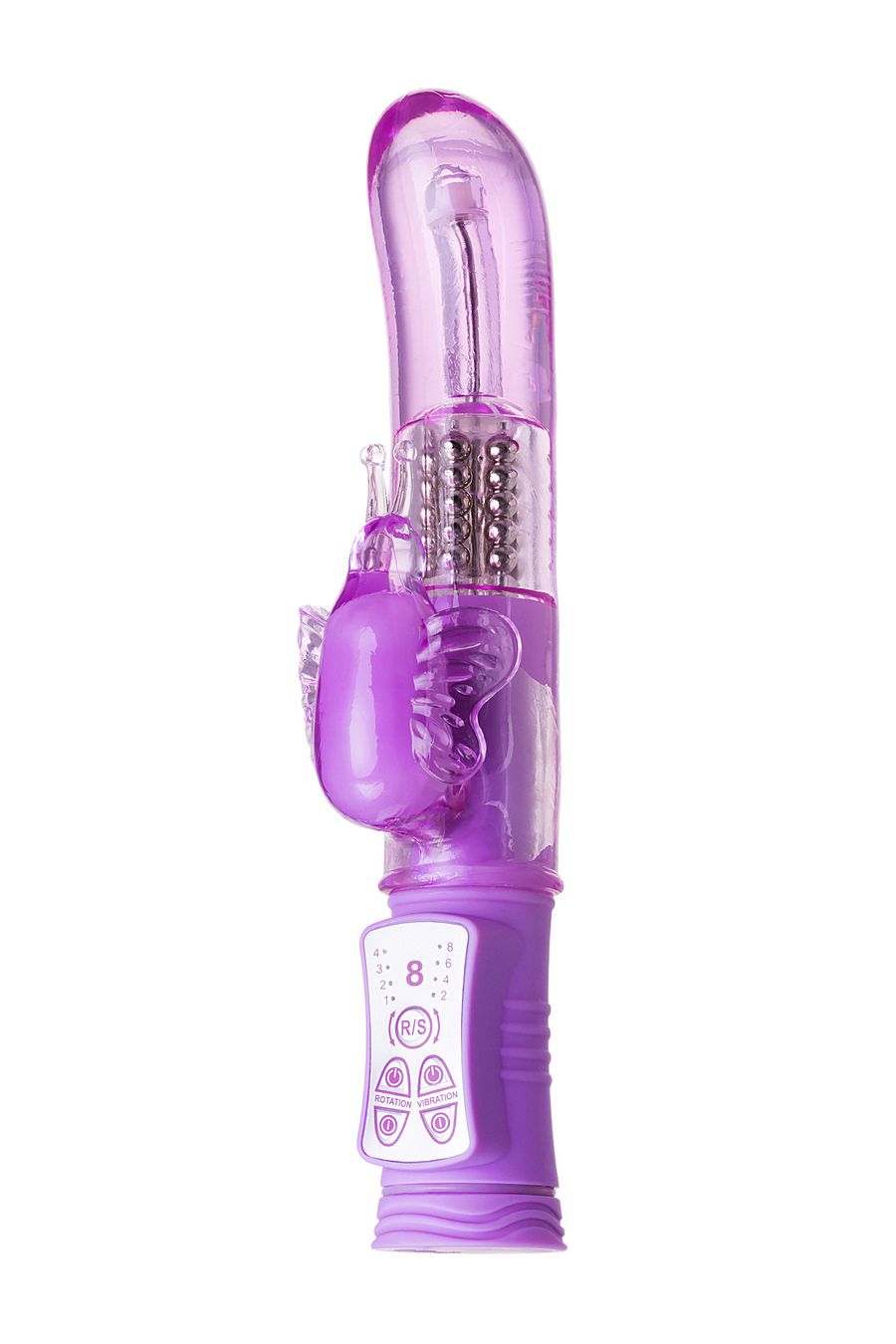 3282 Toyfa A-toys High-Tech Vibrator, фиолетовый. Вибратор с ротацией и гладким стволом — изображение 2