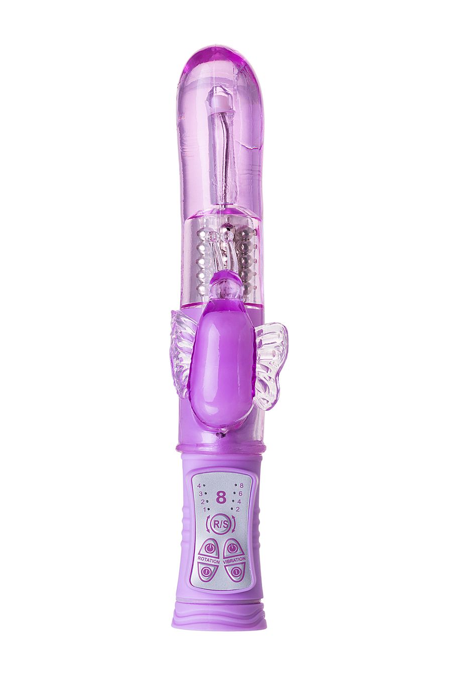 3282 Toyfa A-toys High-Tech Vibrator, фиолетовый. Вибратор с ротацией и гладким стволом — изображение 3